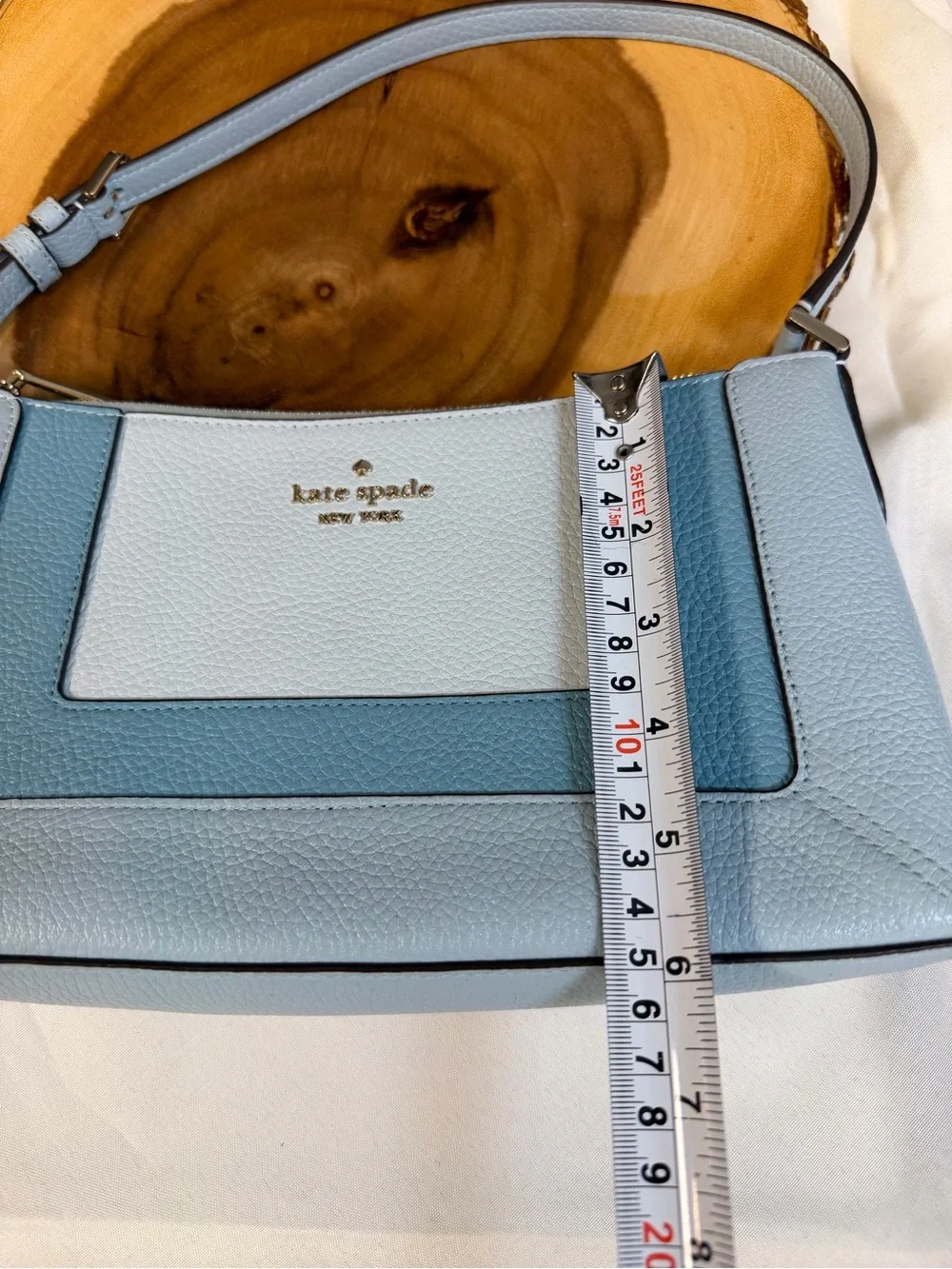 KATE SPADE Lena Small Pieced Color Block Multi Blue & White Color Shoulder Bag